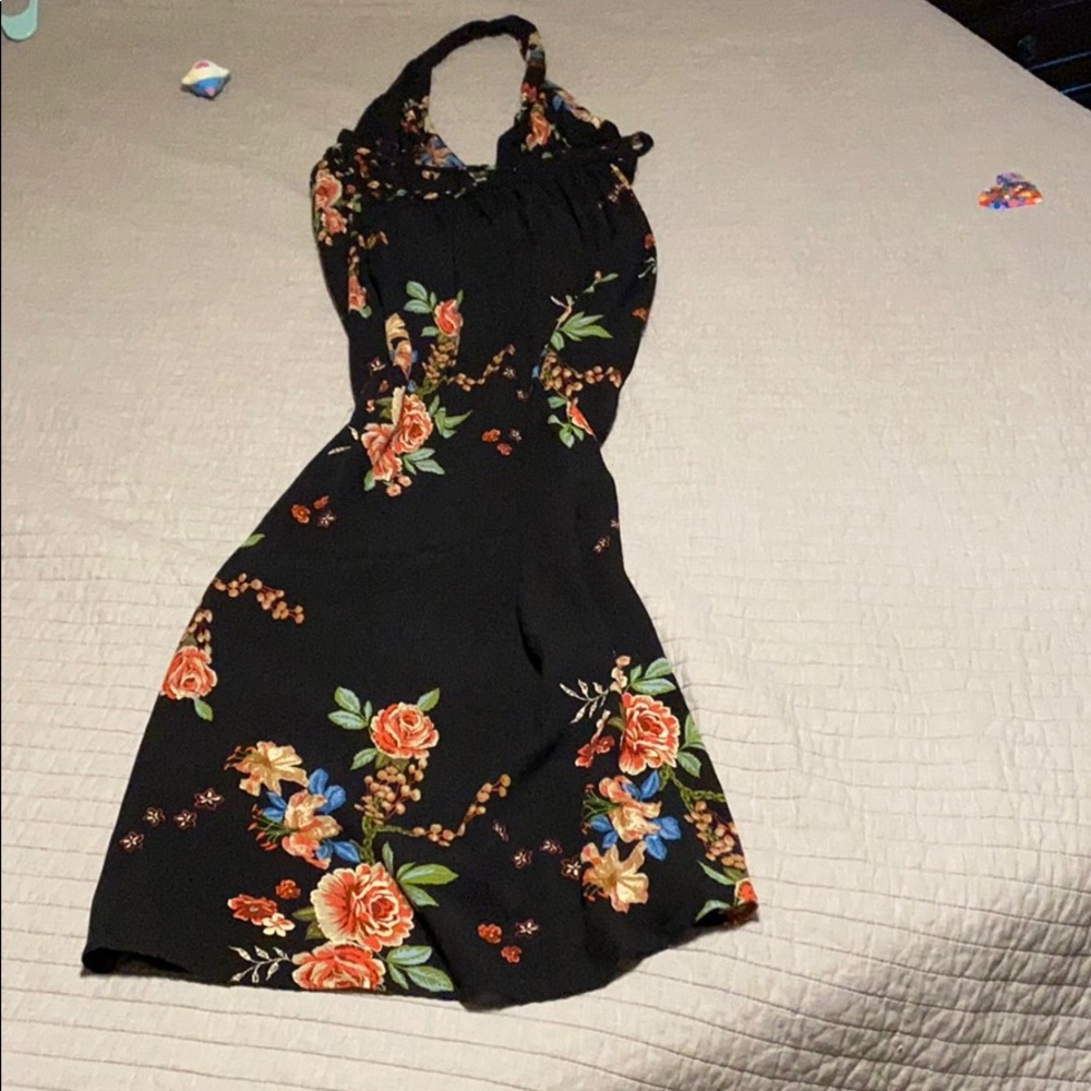 Black halter maxi dress